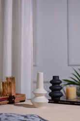 Alamkari India Ceramic Round Tall Flower vase set of 2