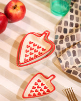 Alamkari India Ceramic Strawberry Fields Platter Set