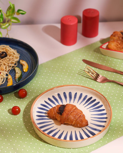 Alamkari India Ceramic Sunburst Serving Platter