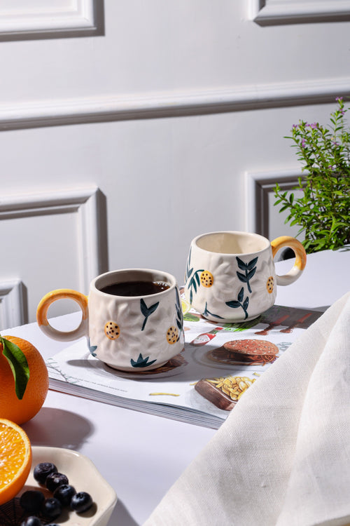 Alamkari India Ceramic Surajmukhi Coffee Mug