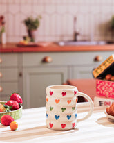 Alamkari India Ceramic Textured Hearts Ceramic Mug