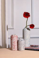 Alamkari India Ceramic Tie-dye Ceramic Vase set of 3
