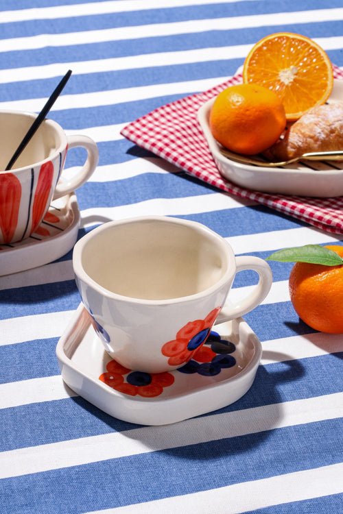 Alamkari India Ceramic Tingy Tangy Cup & Saucer Set