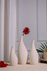 Alamkari India Ceramic Titlted Tall Vase set of 3