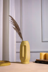 Alamkari India Ceramic Tribal Folk Face Flower Vase