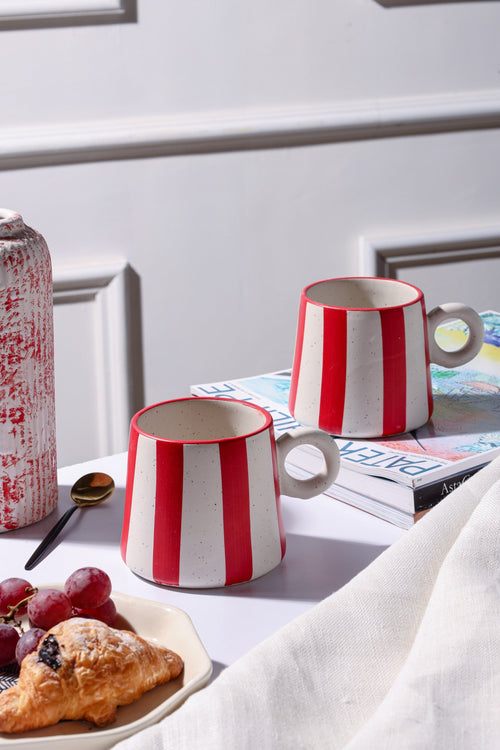 Alamkari India Ceramic Zippy Sip Stripes Coffee Mug