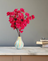 Alamkari India Fabric Artificial Bougainvillea Flower Sticks (3 Sticks, 78 cm)