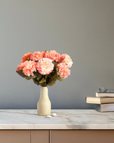 Alamkari India Fabric Artificial Chrysanthemum Flower Sticks (5 Sticks, 50 cm, Pink)