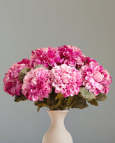 Alamkari India Fabric Artificial Chrysanthemum Flower Sticks (5 Sticks, 50 cm, Purple)