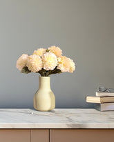 Alamkari India Fabric Artificial Chrysanthemum Flower Sticks (5 Sticks, 50 cm, White)