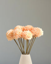 Alamkari India Fabric Artificial Chrysanthemum Flower Sticks (6 Sticks, 45 cm, Cream)