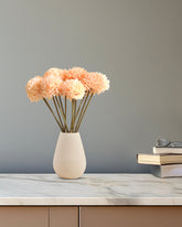 Alamkari India Fabric Artificial Chrysanthemum Flower Sticks (6 Sticks, 45 cm, Cream)