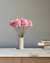 Alamkari India Fabric Artificial Chrysanthemum Flower Sticks (6 Sticks, 45 cm, Lavender)