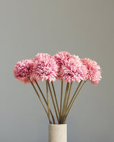 Alamkari India Fabric Artificial Chrysanthemum Flower Sticks (6 Sticks, 45 cm, Lavender)