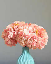 Alamkari India Fabric Artificial Hydrangea Flower Bouquet (30 cm, Light Pink)