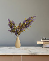 Alamkari India Fabric Artificial Lavender Flower Stick (3 Sticks, 50 cm)