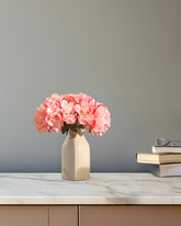 Alamkari India Fabric Artificial Peony Flower Bouquets (2 Bouquets, 30 cm, Light Pink)