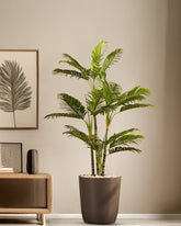 Alamkari India Fabric & Plastic Artificial Areca Palm Plant in Black Pot (150 cm)