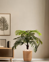 Alamkari India Fabric & Plastic Artifiical Areca Palm Plant in Black Pot (90 cm)