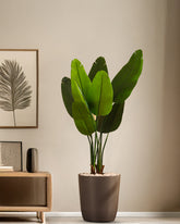 Alamkari India Fabric & Plastic Artifiical Banana Tree in Black Pot (120 cm)