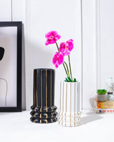 Alamkari India Fluted Footed Cylinder Vase