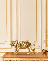 Alamkari India Gold Decorative Gold Polyresin Tiger Figurine (Large)