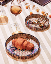 Alamkari India MDF Wood Medallion Print Serving Tray Set