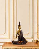 Alamkari India Polyresin Decorative Modern Golden Brown Serene Buddha Figurine