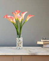 Alamkari India Polyurethane Artificial Calla Lily Flower Sticks (5 Sticks, 70 cm, Pink)