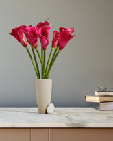 Alamkari India Polyurethane Artificial Calla Lily Flower Sticks (5 Sticks, 70 cm, Purple)