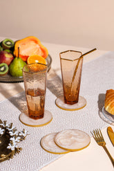 Alamkari India Resin Glittery Resin Coasters - Set of 4