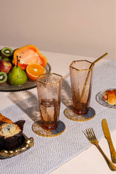 Alamkari India Resin Golden Flakes Resin Coasters - Set of 2