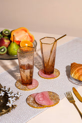 Alamkari India Resin Resin Art Coasters - Set of 4