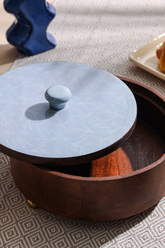 Alamkari India Wooden Enamel Finish Wooden Roti Box