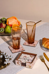 Alamkari India Wooden Flying Bird Coasters - Set of 6