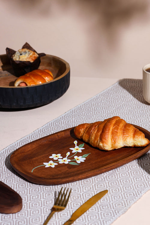 Alamkari India Wooden Handprinted Wooden Tray