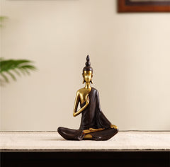 Decorative Modern Golden Brown Serene Buddha Figurine