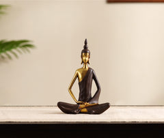 Decorative Modern Golden Brown Meditating Buddha Showpiece