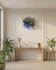 Artificial Peacock Feather Floral Wall Decor 12 Inch x 12 Inch
