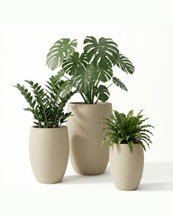 Voilet Fiberglass Planter – Beige
