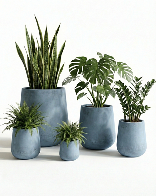 Ruby Fiberglass Planter – Stone Grey