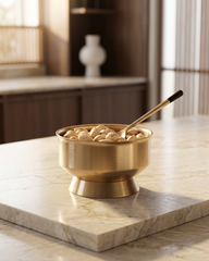 Gold Brass Dessert Bowl with Spoon Set