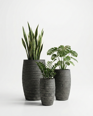 Areca Textured Fiberglass Planter – Charcoal Grey