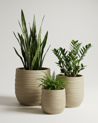 Cone Fiberglass Planter – Yellow Grey Finish