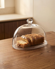 Glass Cloche with Oval Wooden Base