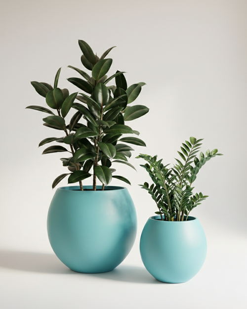 Ball Fiberglass Planter – Mint Turquoise Matt Finish