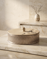 Enamel Finish Roti Box with Wooden Lid