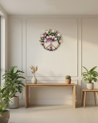 Artificial Floral Peace Symbol Wall Decor 12 Inch x 12 Inch