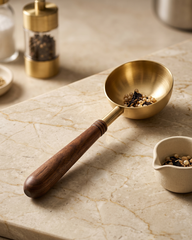 Traditional Brass Tadka Pan with Wooden Handle