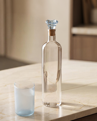 Minimal Glass Water Bottle with Crystal Stopper